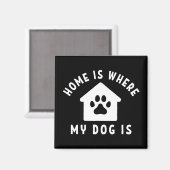 Zuhause ist dort, wo mein Hund ist Magnet (Vorderseite/Rückseite)