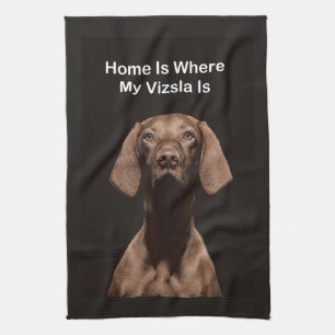 Zuhause ist dort, wo mein Vizsla ist Geschirrtuch