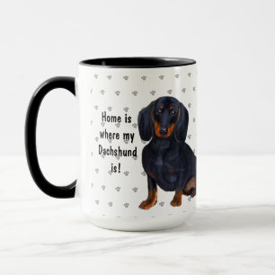 Zuhause ist dort, wo meine Dackel Hund Mama Vater  Tasse
