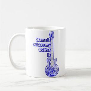 Zuhause ist dort, wo meine Gitarre ist. Vintagebla Kaffeetasse