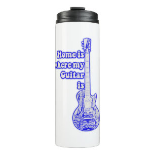 Zuhause ist dort, wo meine Gitarre ist. Vintagebla Thermosbecher