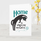 Zuhause ist dort, wo meine Katze ist Karte (Gelbe Blume)