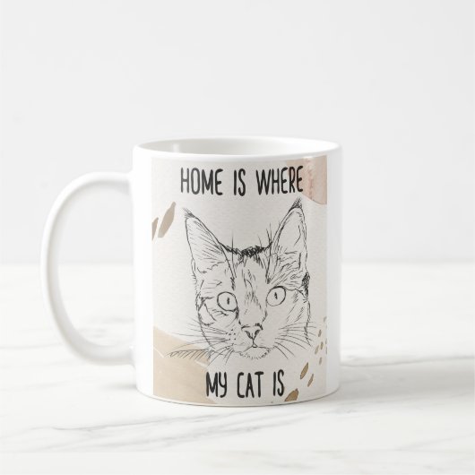 Zuhause ist dort, wo meine Katze ist, Zuhause, wo Kaffeetasse (Links)