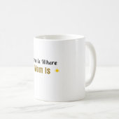 Zuhause ist dort, wo Mutti ist | Lustiger Mutterta Kaffeetasse (VorderseiteRechts)