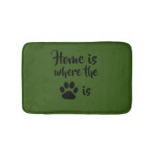 Zuhause ist dort, wo Paw Print Green Rug Bath Mat Badematte (Vorderseite)