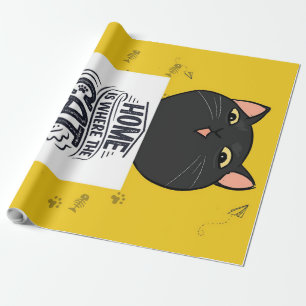 Zuhause ist dort, wo sich die Katze befindet Bes Geschenkpapier