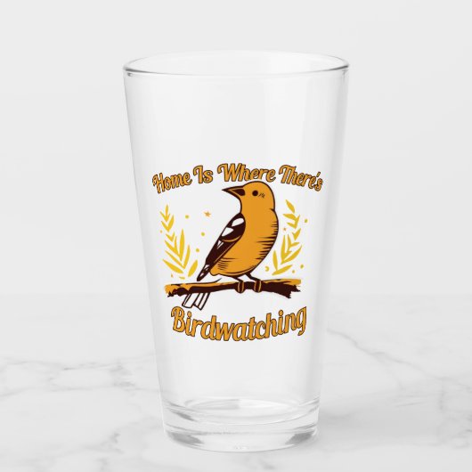 Zuhause ist dort, wo Vogelbeobachtung ist Glas (Vorderseite)