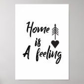 Zuhause ist ein Gefühl-Zitat Poster (Vorne)