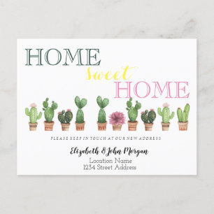 Zuhause ist es doch am schönsten,Cactus Floral Neu Ankündigungspostkarte
