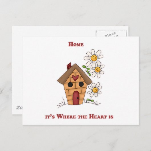 Zuhause ist es wo das Herz ist Postkarte (Vorne/Hinten)