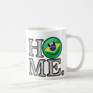 Zuhause ist Flaggen-Haus-Wärmer Brasiliens Kaffeetasse
