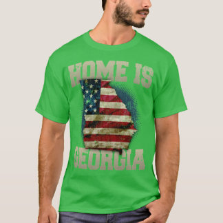 Zuhause ist Georgia USA US-Karte Geschenk einzigar T-Shirt