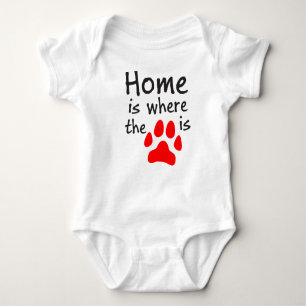 Zuhause ist hier der Pfotendruck Baby Bodysuit Baby Strampler