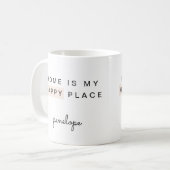 Zuhause ist mein glücklicher Ort mit dem Namen Kaffeetasse (Vorderseite Links)