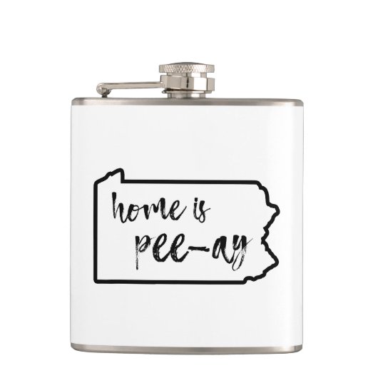 Zuhause ist Pee-Ay Pennsylvania Flachmann (Vorderseite)