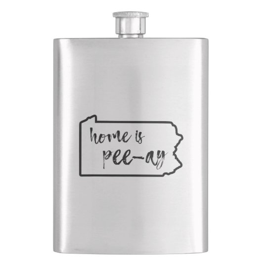 Zuhause ist Pee-Ay Pennsylvania Flachmann (Vorderseite)