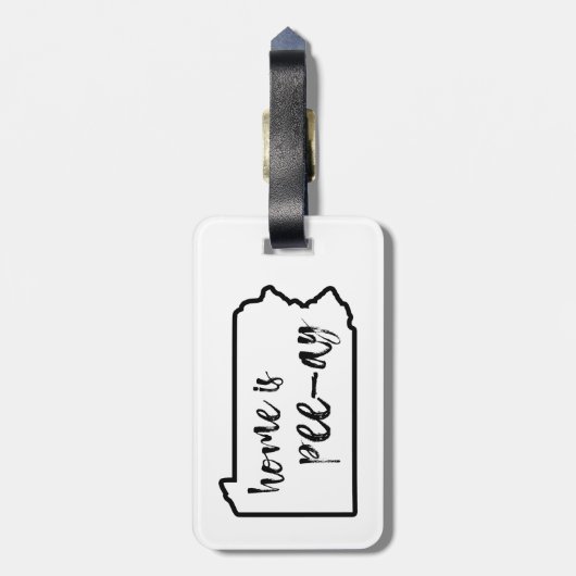 Zuhause ist Pee-Ay Pennsylvania Gepäckanhänger (Rückseite vertikal)