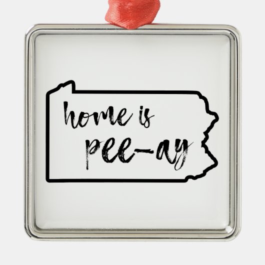 Zuhause ist Pee-Ay Pennsylvania Ornament Aus Metall (Vorne)