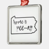 Zuhause ist Pee-Ay Pennsylvania Ornament Aus Metall (Links)