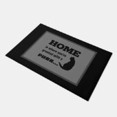 Zuhause ist, wenn man mit einem Purr begrüßt wird Fußmatte (Schrägansicht)