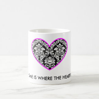 ZUHAUSE IST, WO DAS HERZ Damast-Tasse IST Kaffeetasse