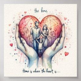 Zuhause ist, wo das Herz gedruckt wird Poster