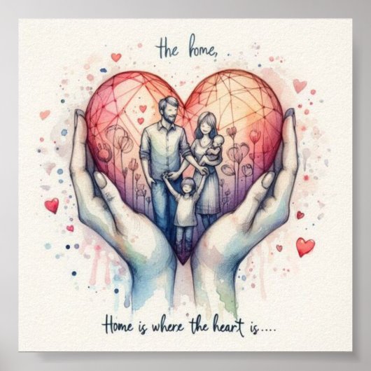 Zuhause ist, wo das Herz gedruckt wird Poster (Vorne)