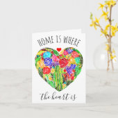 Zuhause ist, wo das Herz Grußkarte ist Karte (Gelbe Blume)