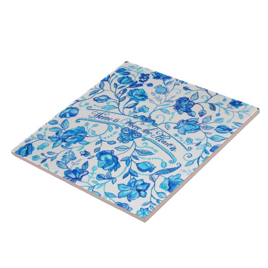 "Zuhause ist, wo das Herz" ist - 6" x 6" Fliese (Seite)