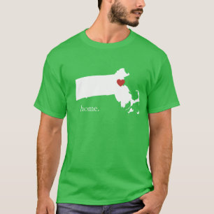 Zuhause ist, wo das Herz ist - Massachusetts T-Shirt