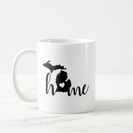 Zuhause ist, wo das Herz ist Michigan Silhouette Kaffeetasse