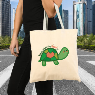 Zuhause ist, wo das Herz ist Schildkröte Zitat Tragetasche