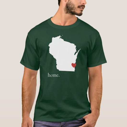 Zuhause ist, wo das Herz ist - Wisconsin T-Shirt (Vorderseite)