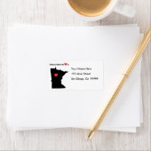 Zuhause ist, wo das Herz MINNESOTA Adressaufkleber (Insitu)