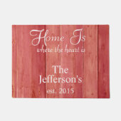 Zuhause ist, wo das Herz rot ist. Fußmatte (Vorderseite)