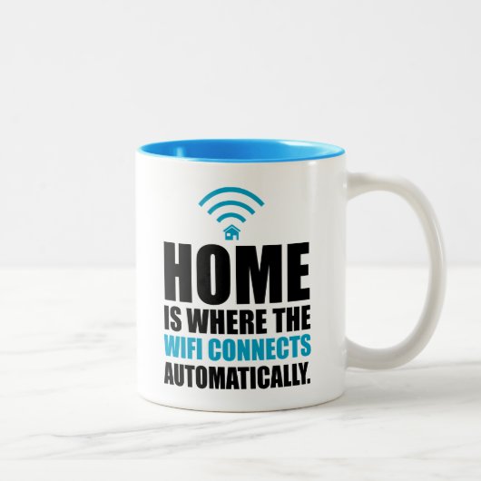 Zuhause ist, wo das Wi-Fi automatisch anschließt Zweifarbige Tasse (Rechts)