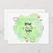 Zuhause ist, wo der Garn ist - Sprichwort für die Postkarte (Vorne/Hinten)