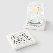 Zuhause ist, wo der Hund als Silberstreifen-Pfoste Steinuntersetzer (Seitenansicht)