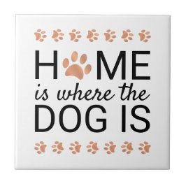 Zuhause ist, wo der Hund ist Rose Gold Foil Paw Pr Fliese