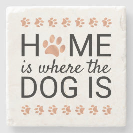 Zuhause ist, wo der Hund ist Rose Gold Foil Paw Pr Steinuntersetzer
