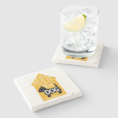 Zuhause ist, wo der Hund ist Steinuntersetzer (Seitenansicht)