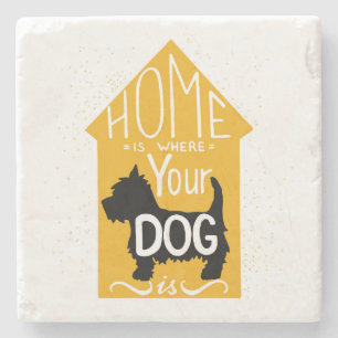 Zuhause ist, wo der Hund ist Steinuntersetzer