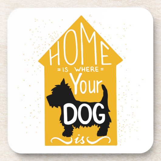Zuhause ist, wo der Hund ist Untersetzer (Vorderseite)