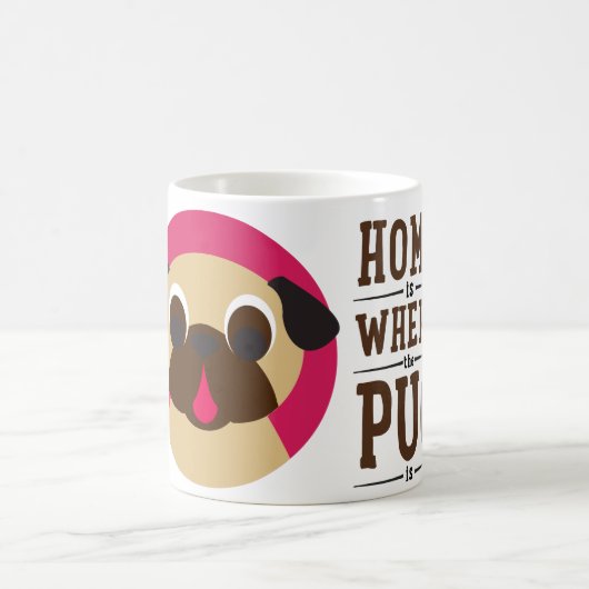 Zuhause ist, wo der Mops Kaffee-Tee-Tasse ist Kaffeetasse (Mittel)