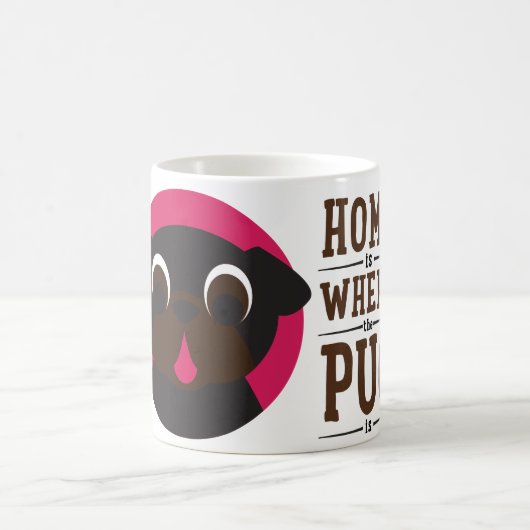 Zuhause ist, wo der Mops Kaffee-Tee-Tasse ist Kaffeetasse (Mittel)