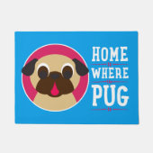 Zuhause ist, wo der Mops Kitz-Mops ist Fußmatte (Vorderseite)