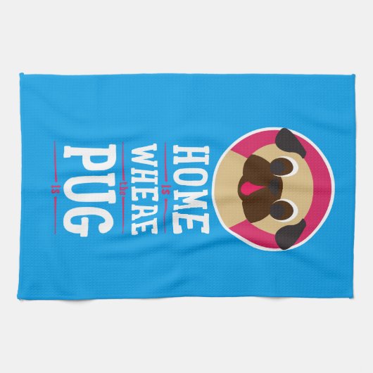 Zuhause ist, wo der Mops Kitz Mops ist Handtuch (Horizontal)