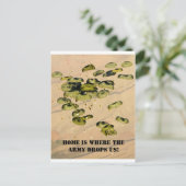 Zuhause ist, wo die Armee uns absetzt! Ankündigungspostkarte (Stehend Vorderseite)