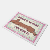 Zuhause ist, wo die BUN ist! 18 x 24 Fußmatte (Schrägansicht)