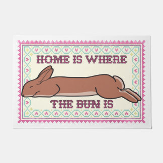 Zuhause ist, wo die BUN ist! 24x36 Doormat Fußmatte